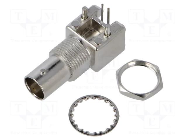 Connector: BNC; socket; female; angled 90°; 75Ω; THT; on PCBs AMPHENOL RF B6252HB-NPP3G-75T