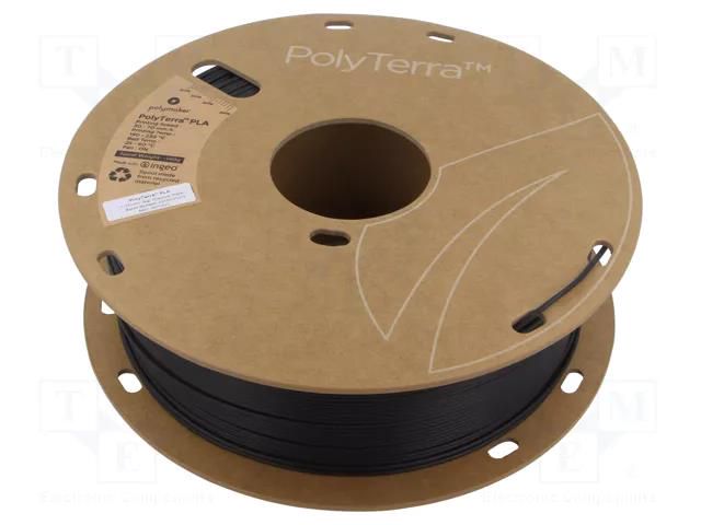 Filament: PLA; 1.75mm; charcoal black; 190÷230°C; 1kg; PolyTerra™ POLYMAKER PM70820