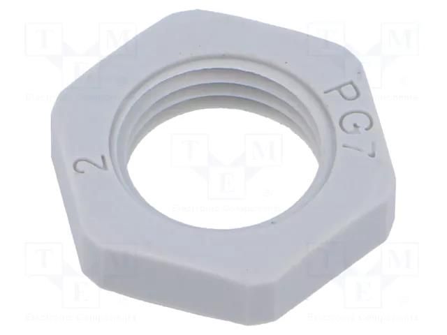 Nut; PG7; polyamide 6; 19mm; light grey; Thread: PG; KMK-PA-OB HELUKABEL HELU-94270