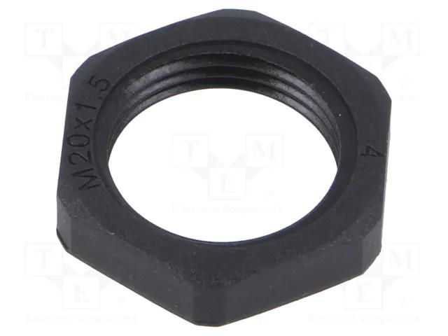 Nut; M20; 26mm; black; Thread: metric; Pitch: 1.5; KMK-PA-OB HELUKABEL HELU-94652