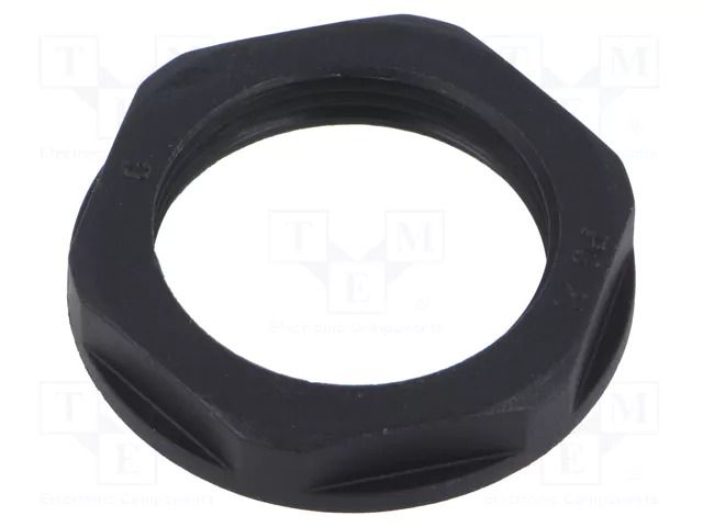 Nut; PG21; polyamide 6; 36mm; black; Thread: PG; with flange HELUKABEL HELU-96176