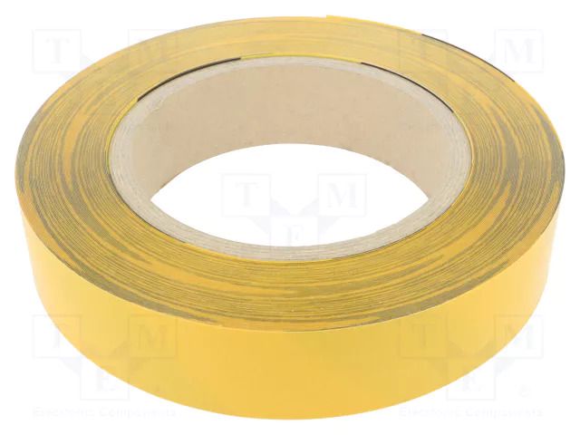 Tape: marking; yellow-black; L: 50m; W: 50mm; self-adhesive; PVC FATH FA-0203T0501591