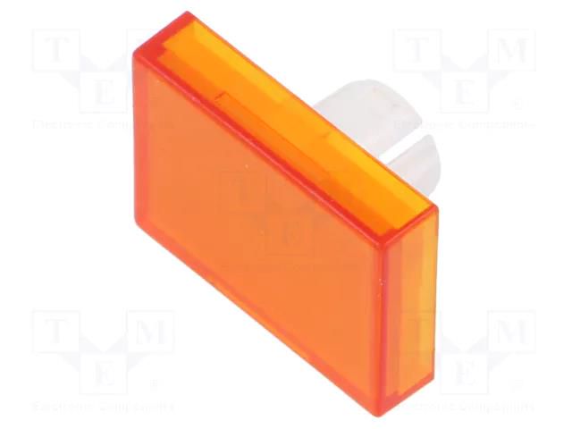 Actuator lens; 22mm; 61; orange,transparent; plastic; Dim: 18x24mm EAO 61-9681.3