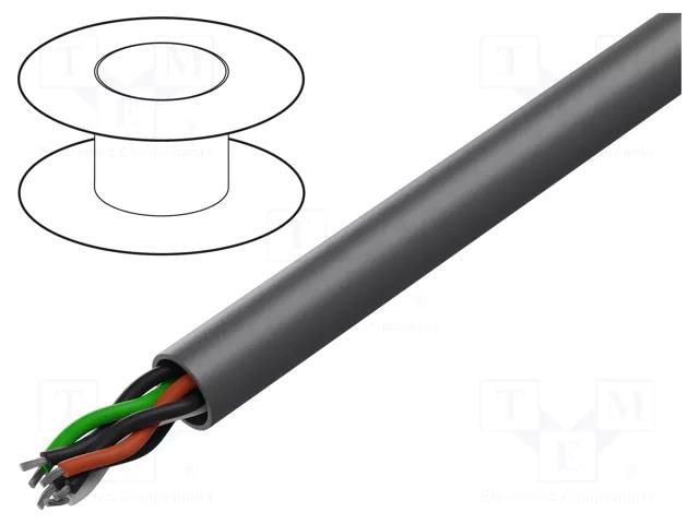 Wire; Alpha Essential C&C; 2x2x28AWG; PVC; dark grey; 300V; 305m ALPHA WIRE 3472C-SL001