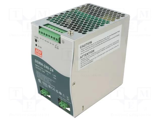 Converter: DC/DC; 240W; Uin: 250÷1500VDC; Uout: 24VDC; Iout: 10A MEAN WELL DDRH-240-24