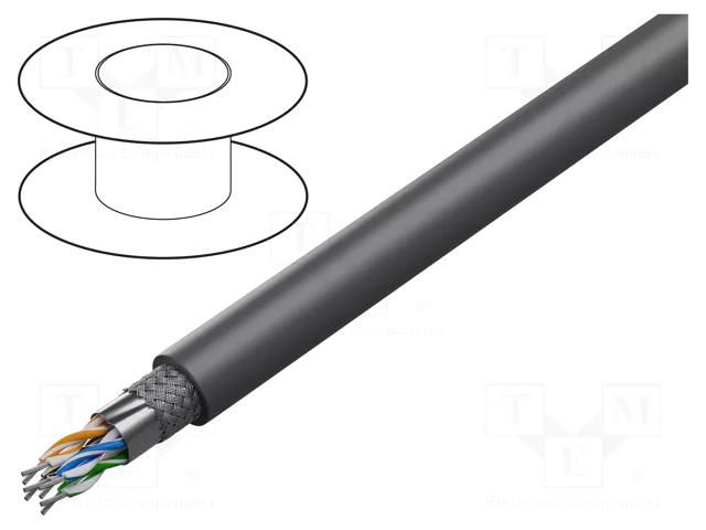 Wire; Alpha Essential C&C; 5x2x24AWG; PVC; dark grey; 300V; 305m ALPHA WIRE 6365-SL001