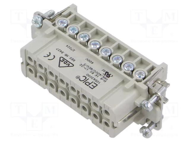 Connector: HDC; contact insert; female; EPIC H-A; PIN: 16; 16A; 250V LAPP 10543000