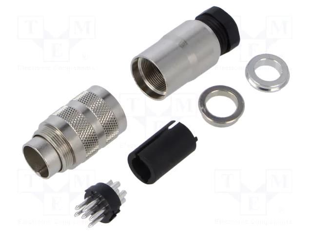 Connector: M16; plug; male; PIN: 6; 5A; 250V; soldering; for cable BINDER 99-5621-15-06