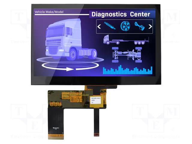 Display: TFT; 7"; 800x480; Illumin: LED; Dim: 165x104x5.25mm; RGB NEWHAVEN DISPLAY INTERNATIONAL NHD-7.0800480AF-LC