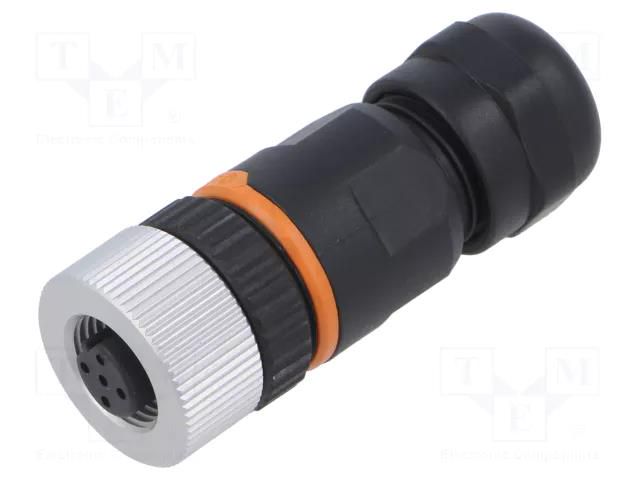 Connector: M12; plug; PIN: 5; female; 60V; straight; IP67; for cable LAPP 381166330