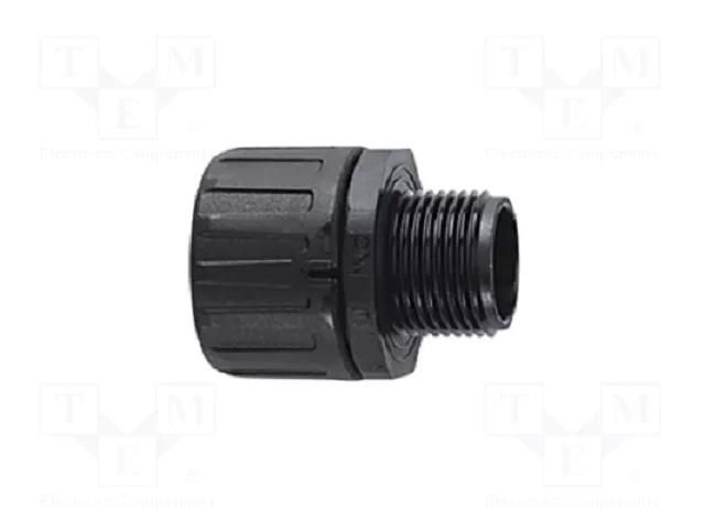 Straight terminal connector; Thread: PG,outside; polyamide; IP66 HELLERMANNTYTON HG21-S-PG16-PA66-B