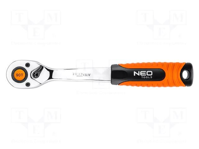 Rattle; 3/8"; with switch; 200mm; Teeth: 90 NEO TOOLS NEO-08-533