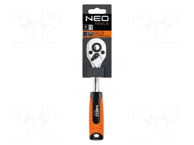 Rattle; 1/4"; with switch; 150mm; Teeth: 45 NEO TOOLS NEO-08-504