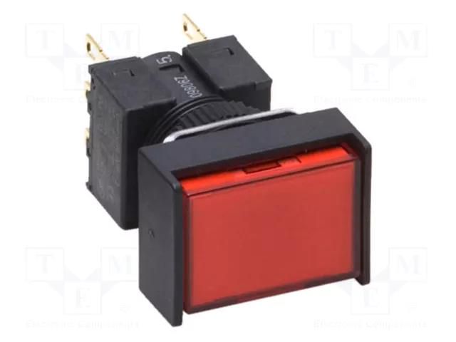 Switch: push-button; 16mm; Stabl.pos: 2; SPDT; red; LED; IP40; 24VDC OMRON A16L-JRA-24D-1