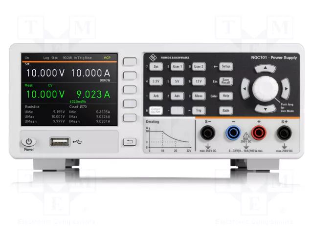Power supply: programmable laboratory; Ch: 1; 0÷32VDC; 0÷10A; 100W ROHDE & SCHWARZ NGC101