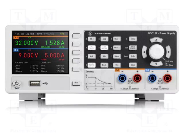 Power supply: programmable laboratory; Ch: 2; 0÷32VDC; 0÷5A; 0÷5A ROHDE & SCHWARZ NGC102