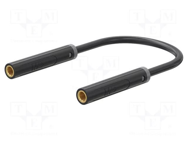 Test lead; 60VDC; 30VAC; 19A; banana socket 4mm,both sides; black STÄUBLI AB-4A-F10-10021
