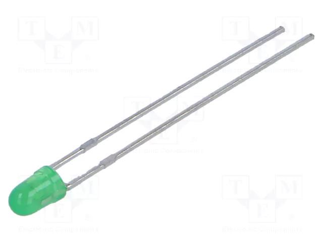 LED; green; 3mm; 40mcd; 60°; Front: convex LUMEX SSL-LX3044GD