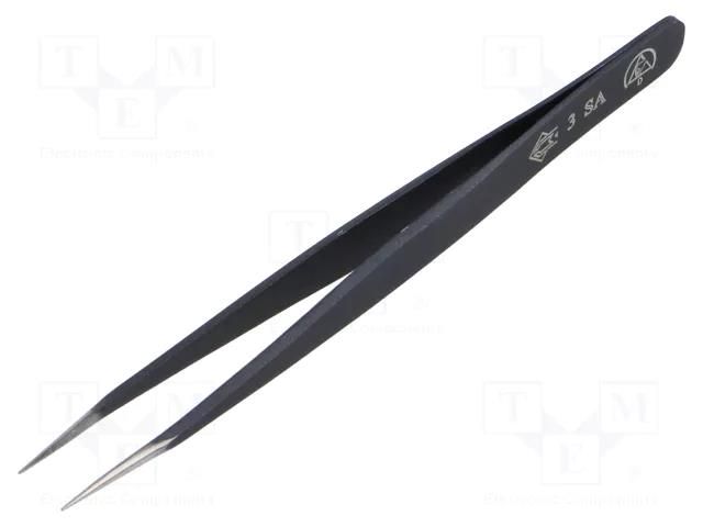 Tweezers; Blade tip shape: sharp; Tweezers len: 120mm; ESD PIERGIACOMI PG-3-SA-ESD