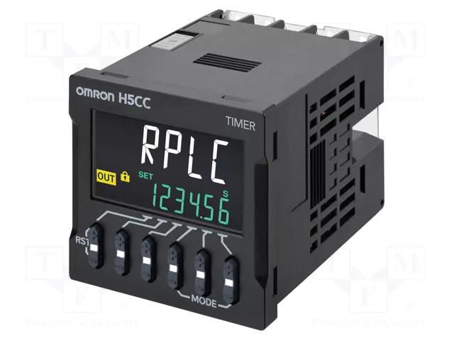 Timer; SSR; 100÷240VAC; for DIN rail mounting; 45x45mm; IP20 OMRON H5CC-AS