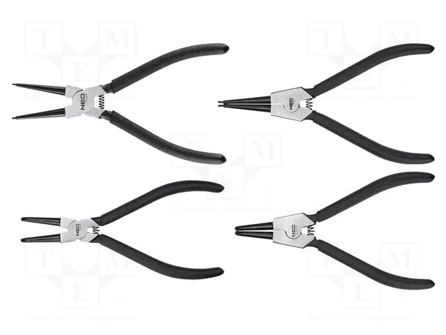 Kit: pliers; for circlip; angular,straight; 4pcs. NEO TOOLS NEO-01-097