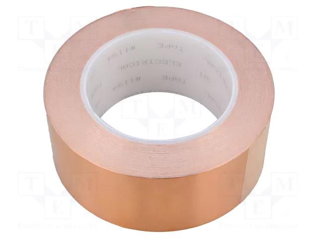Tape: electrically conductive; W: 50mm; L: 33m; Thk: 0.066mm; copper 3M 3M-1194-50-33