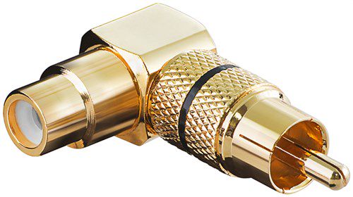 RCA Adapter 90°, Gold Version, black, black - gold version, 90° angle, black 11590