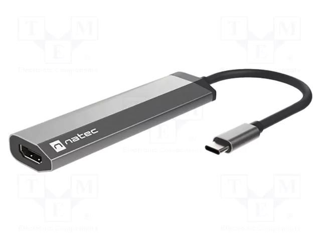 Hub USB; HDMI socket,USB A socket x2,USB C socket,USB C plug NATEC NMP-1984