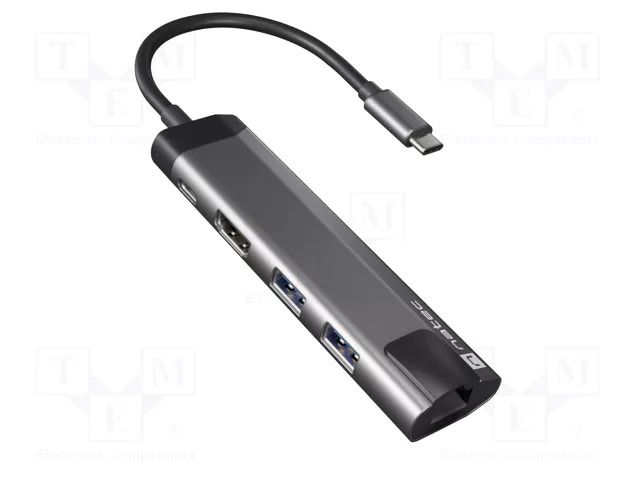 Hub USB; HDMI socket,RJ45 socket,USB A socket x2,USB C socket NATEC NMP-1985