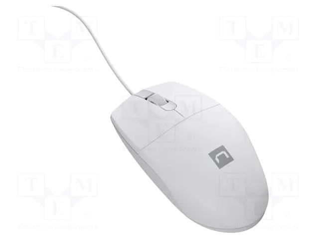 Mouse; white; USB A; optical,wired; Features: PnP; 1.5m NATEC NMY-1988