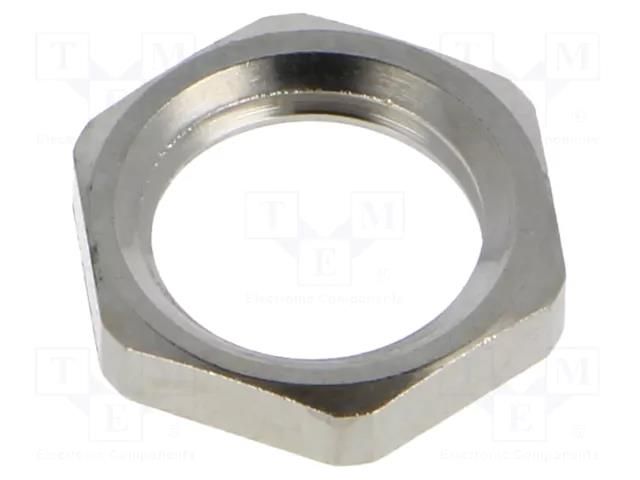 Nut; M12; brass; 15mm; Thread: metric; Pitch: 1.5; Plating: nickel FIBOX GMSM12B