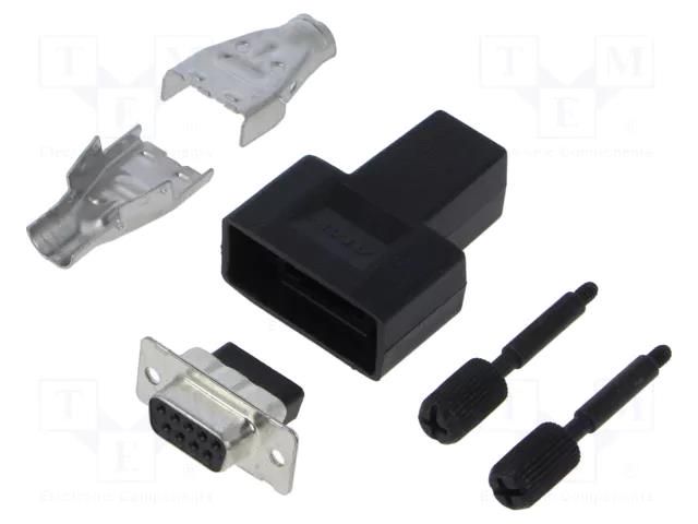 Connector: D-Sub; female; straight; black; UNC 4-40; 4.83÷8.38mm TE Connectivity 1658654-1
