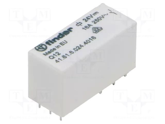 Relay: electromagnetic; Ucoil: 24VDC; 30A; 16A/250VAC; 16A/24VDC FINDER 41.61.6.024.4016