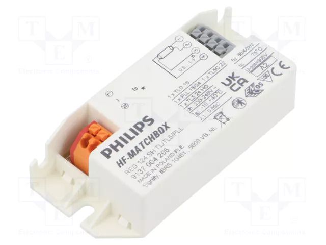 Electronic ballast; 230÷240VAC; HF; terminal block; 94x40x22mm PHILIPS 913700420666