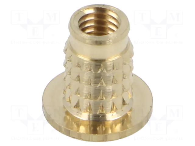 Threaded insert; brass; M5; BN 37896; L: 10.1mm; for plastic TAPPEX KVT-003M5