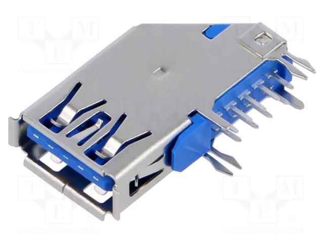 Connector: USB A; socket; on PCBs; THT; PIN: 9; side,angled 90° MOLEX MX-48404-0003