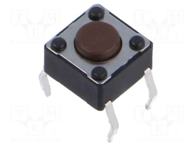 Microswitch TACT; SPST-NO; Pos: 2; 0.05A/12VDC; PCB,THT; none; 1.6N KNITTER-SWITCH TS61N