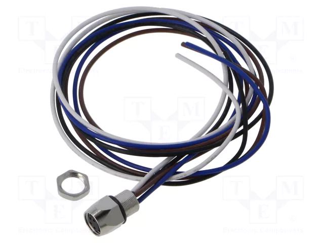 Connector: M8; socket; female; 48V; 4A; PIN: 4; IP67; cables; 0.34mm2 LUTRONIC 0820-04-T8CW-05M