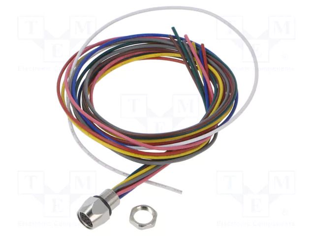 Connector: M8; socket; female; 32V; 1.5A; PIN: 8; IP67; cables; 500mm LUTRONIC 0820-08-T8CW-05M