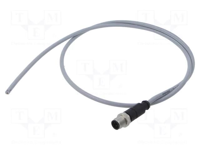 Connector: M12; plug; male; PIN: 3; straight; cables; 1m HARTING C21320000000054