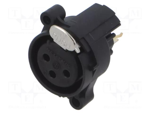 Connector: XLR; socket; female; PIN: 3; straight; with push button NEUTRIK NTR-NC3FAAV