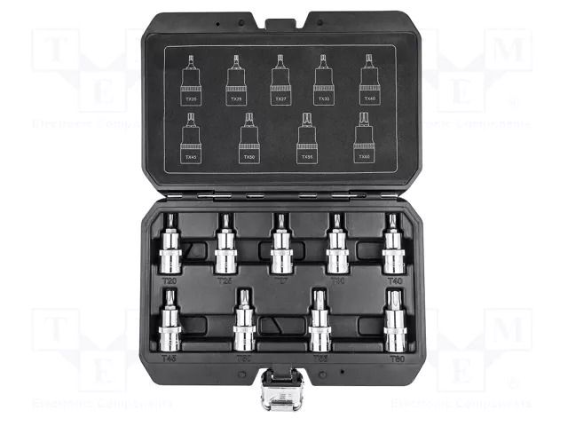 Wrench-set; socket spanner,Torx®; 1/2"; 55mm; 9pcs. NEO TOOLS NEO-08-707