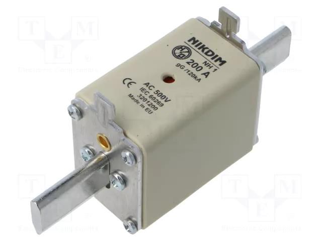 Fuse: fuse; 200A; 500VAC; gG; industrial; NH1 NIKDIM LTD 3201200