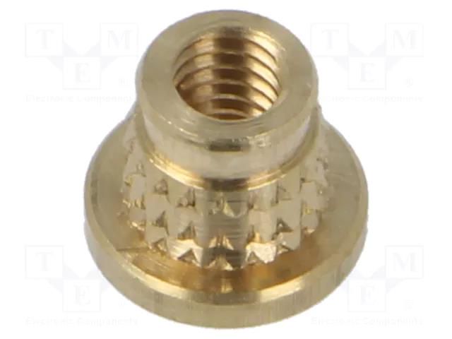 Threaded insert; brass; M4; BN 37898; L: 5.6mm; for plastic TAPPEX KVT-006M4