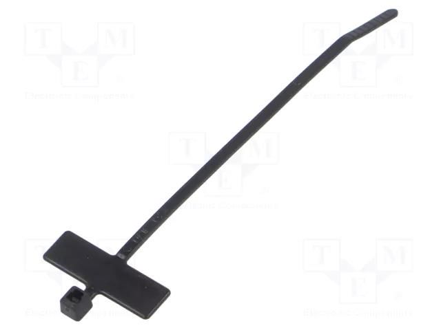 Cable tie; with label; L: 100mm; W: 2.5mm; black; polyamide; 80N HELLERMANNTYTON IT18R-PA66-BK