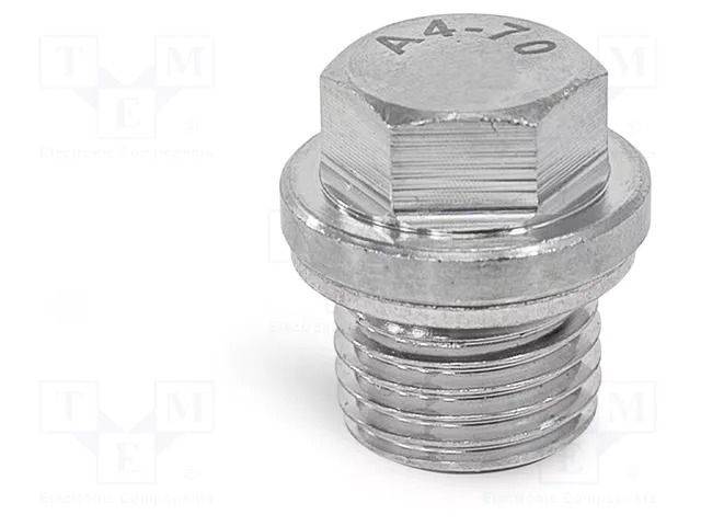 Hexagon head screw plug; with seal; Thread: M8; Gasket: aluminium ELESA+GANTER DIN910-A4M8X1-AA