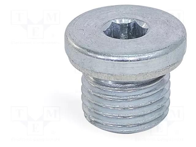 Hexagon head screw plug; with seal; Thread: G 3/8"; DIN 908 ELESA+GANTER DIN908-ST-G3/8-AN