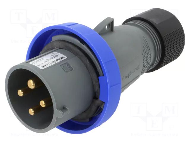 Connector: AC supply 3-phase; plug; male; PIN: 4; 32A; 250V; IP&S AMPHENOL 2CMA101105R1000