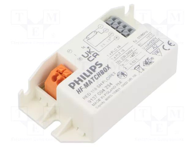 Electronic ballast; 230÷240VAC; HF; terminal block; 80x40x22mm PHILIPS 913700423466