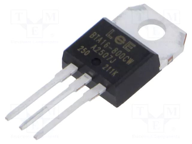 Triac; 800V; 16A; TO220AB; Igt: 35mA; Ufmax: 1.55V LUGUANG ELECTRONIC BTA16-800CW-LGE